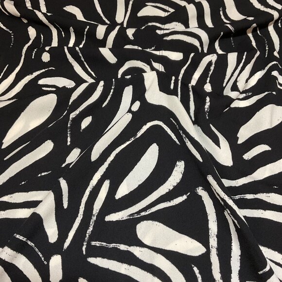 Nine West Women's Abstract Brush (black/cream) Side Ruched Midi Skirt NWT - Picture 4 of 9